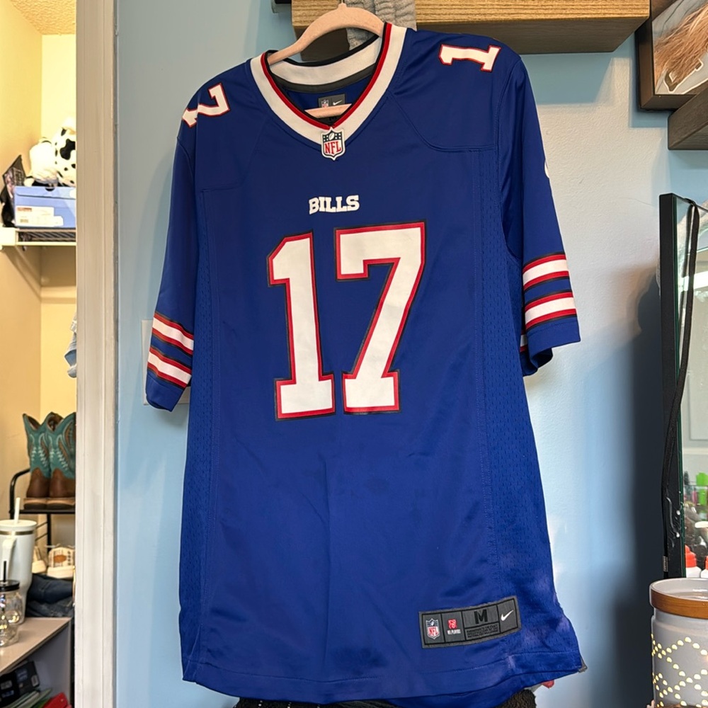 Josh Allen Football Jersey, NFL-Nike, Medium, Blue,red and white
